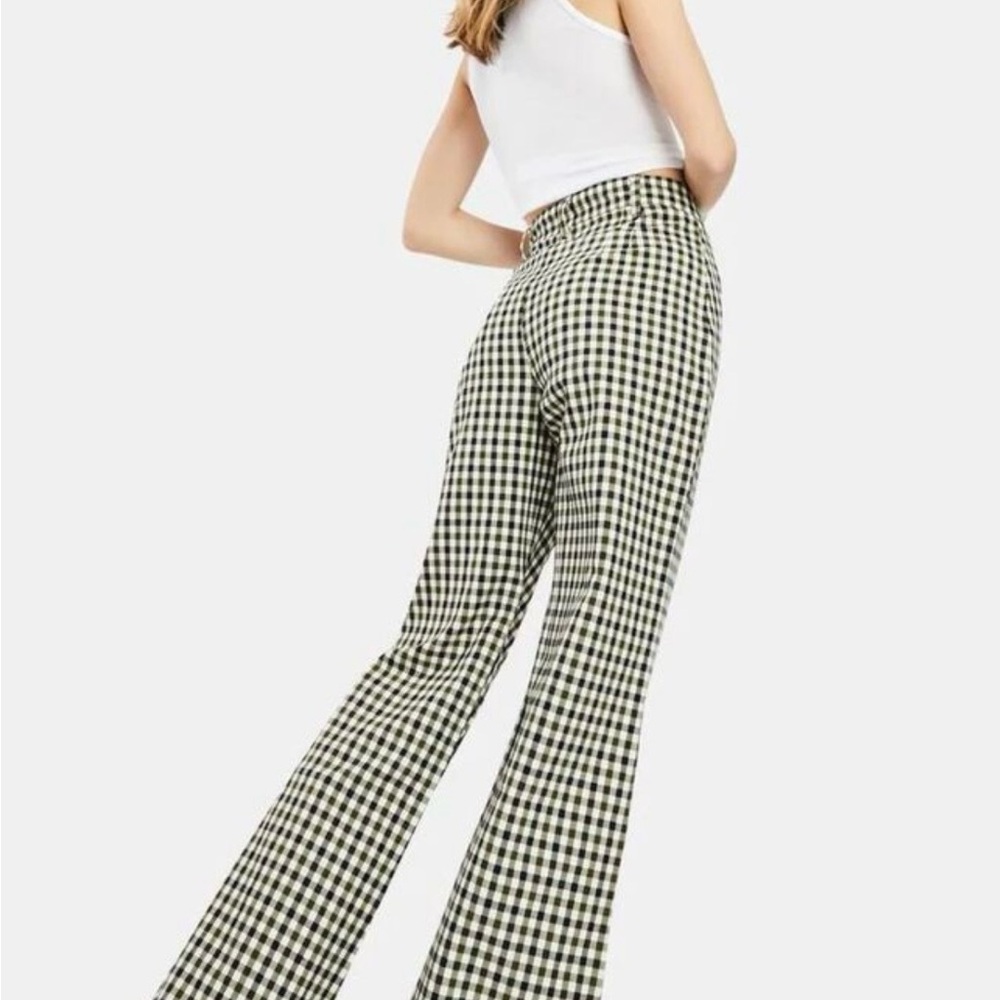 Free People gingham fit n flare pants size 4